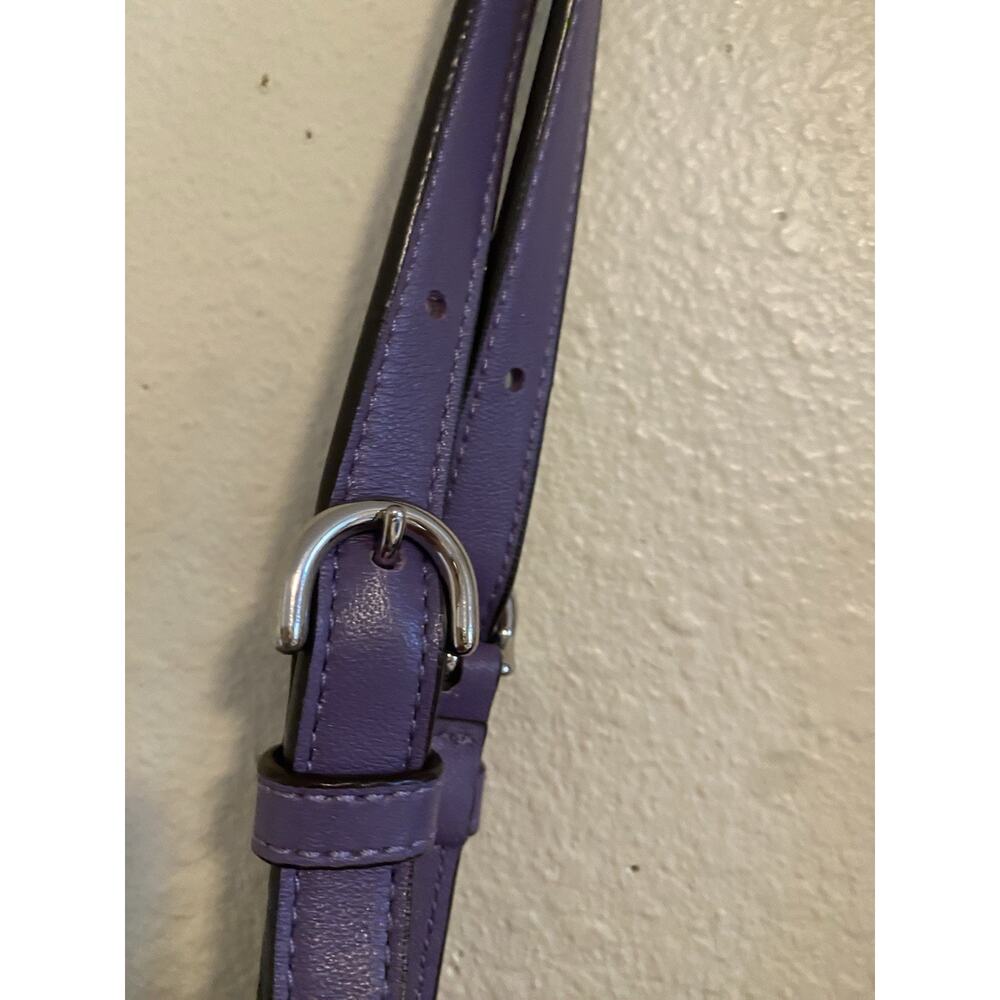 Coach F17725 Lavender Signature East West Tote Bag Leather Trim Silver Hardware - Picture 7 of 16
